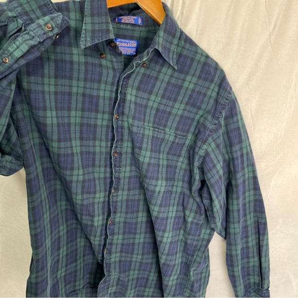 Pendleton Shirt Mens L Plaid Flannel Merino Wool Pima Cotton Canterbury Cloth - Picture 16 of 16